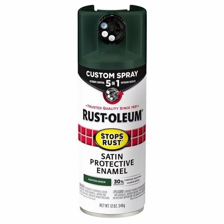 RUST-OLEUM Stops Rust 5-in-1 Indoor/Outdoor Satin Hunter Green Oil-Based Oil Modified Alkyd Protecti 376874